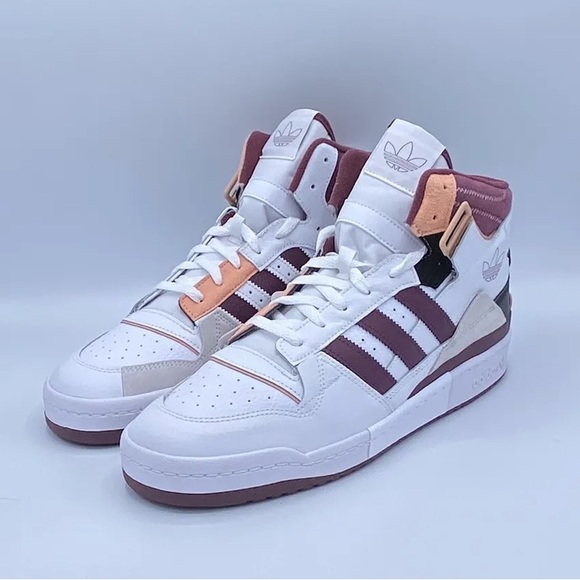 adidas Forum Exhibit Mid Cloud White / Victory Crimson / Ambient Blush - Picture 11 of 16